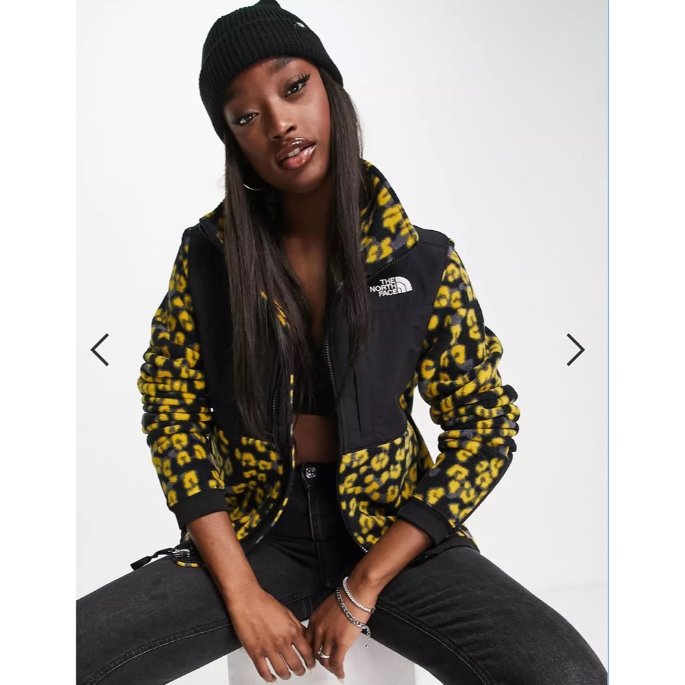 The North Face Denali 2 Leopard Faux Fur Limited Ed Windbreaker Zipper Jacket - Picture 2 of 5